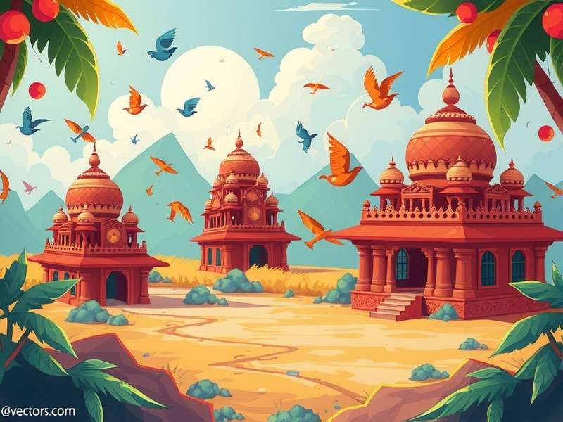 Vector Game dystopian cityscape with silhouetted character