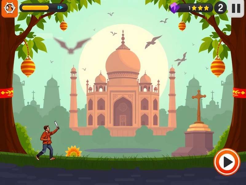 Vector Game Parkour Action Scene