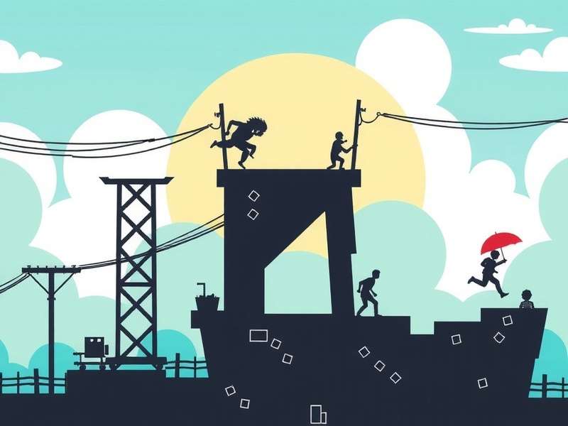 Vector game parkour action scene showing character vaulting over obstacle