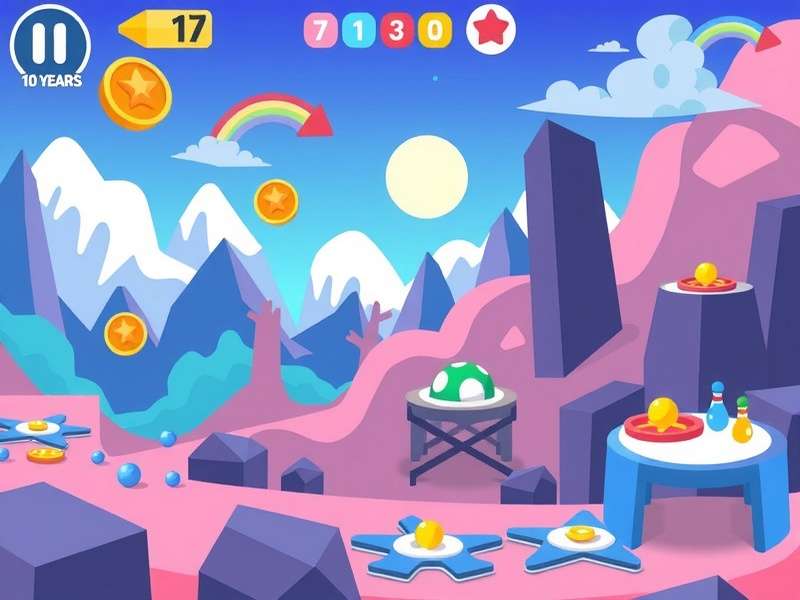 Vector Game parkour action scene showing character running and jumping