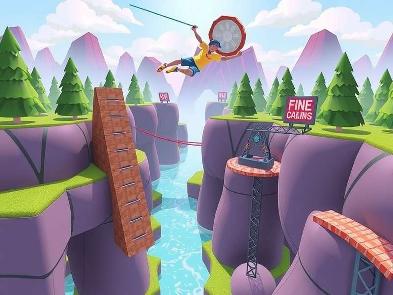 Vector Game Parkour protagonist performing a wall run