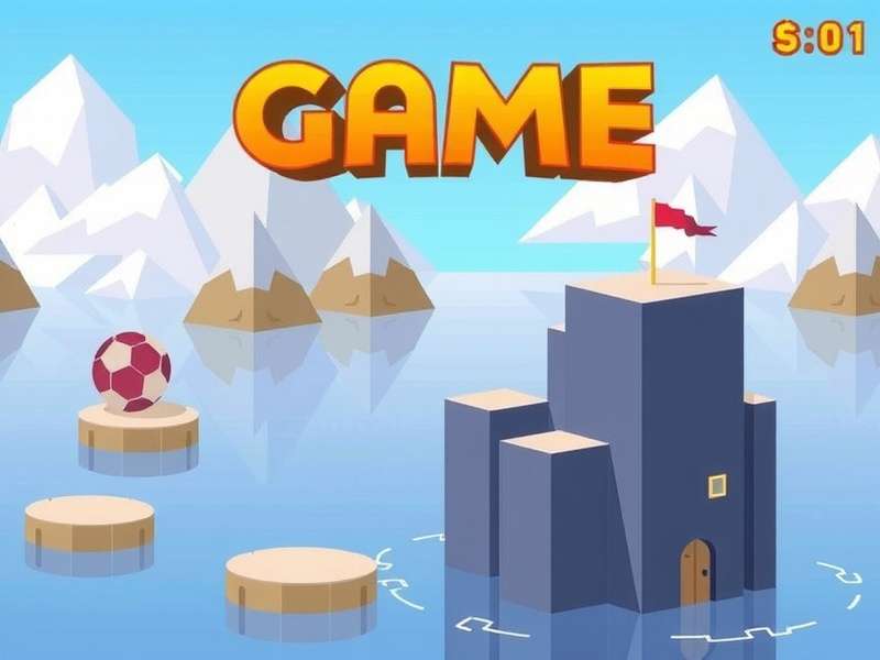 Vector Game Parkour Action on Mobile Screen