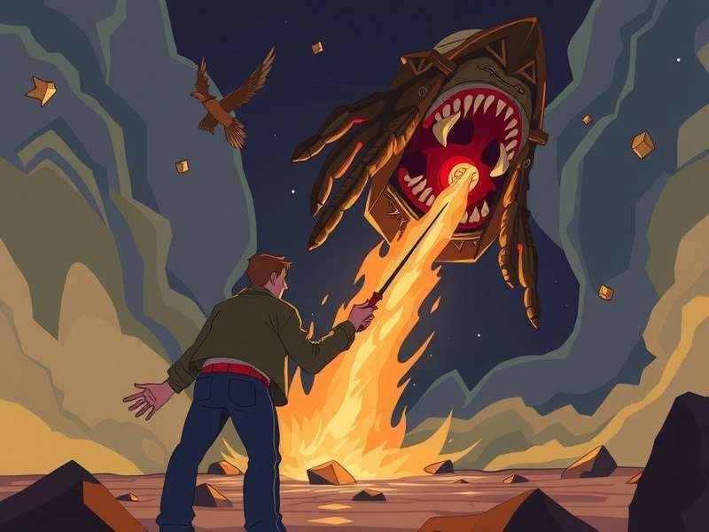 Silhouette of a parkour runner failing a jump against a dystopian city skyline