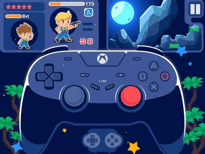 Close-up of hands using a gamepad with custom button mappings for Vector