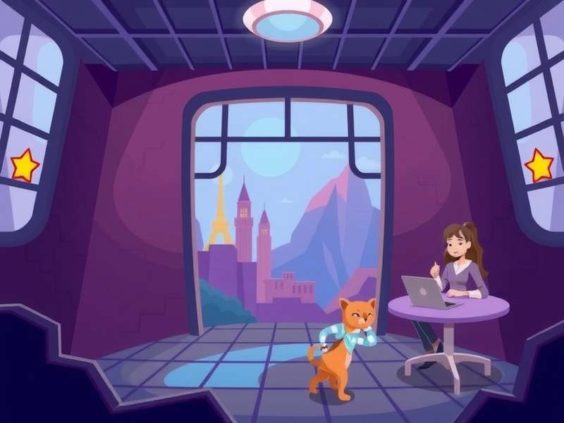 Vector Game parkour action scene showing character vaulting over obstacle