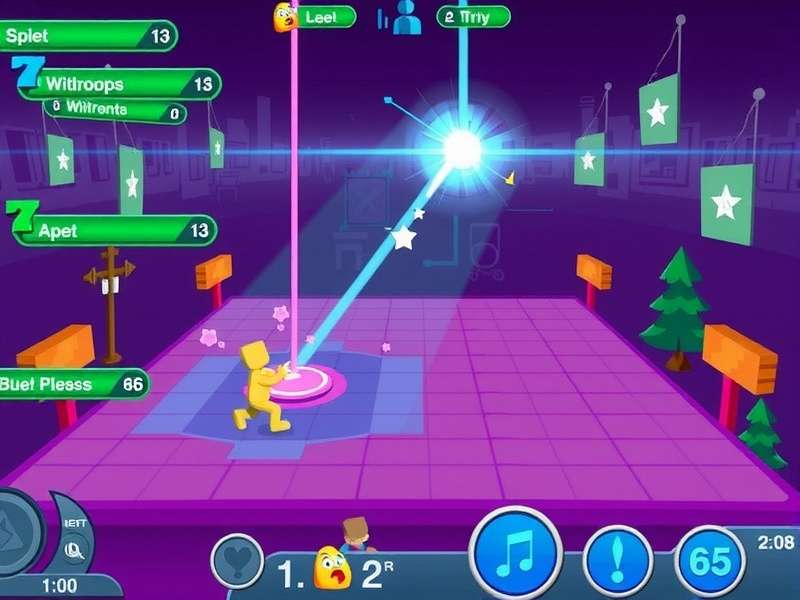 Vector protagonist performing parkour moves across rooftops