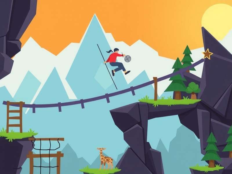Vector Game Parkour Free — Neon city rooftop running scene