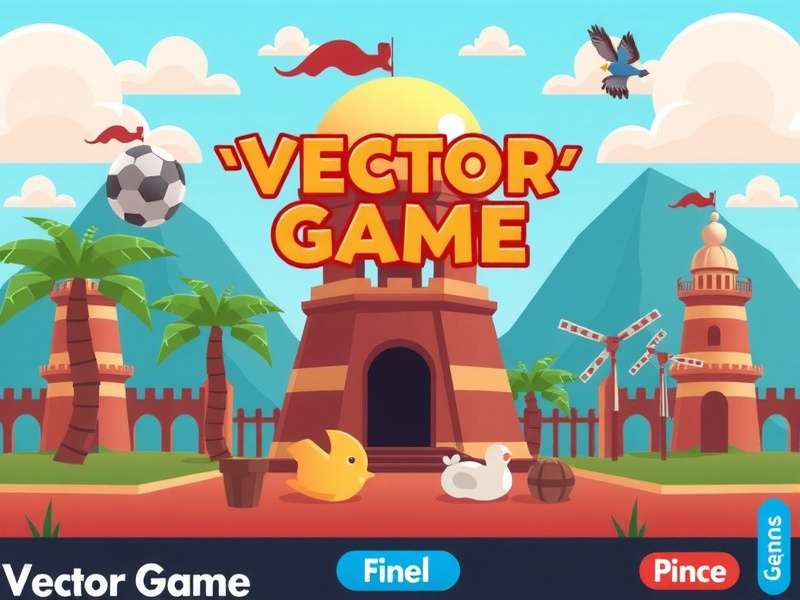 Vector game intro rooftop escape sequence with silhouette runner